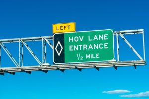 interstate sign for HOV lanes