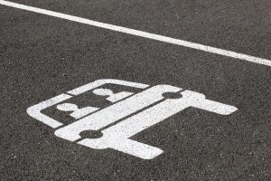 carpool symbol painted on road
